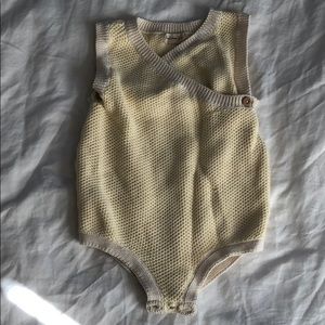 Fin & Vince buttercream yellow knit onesie